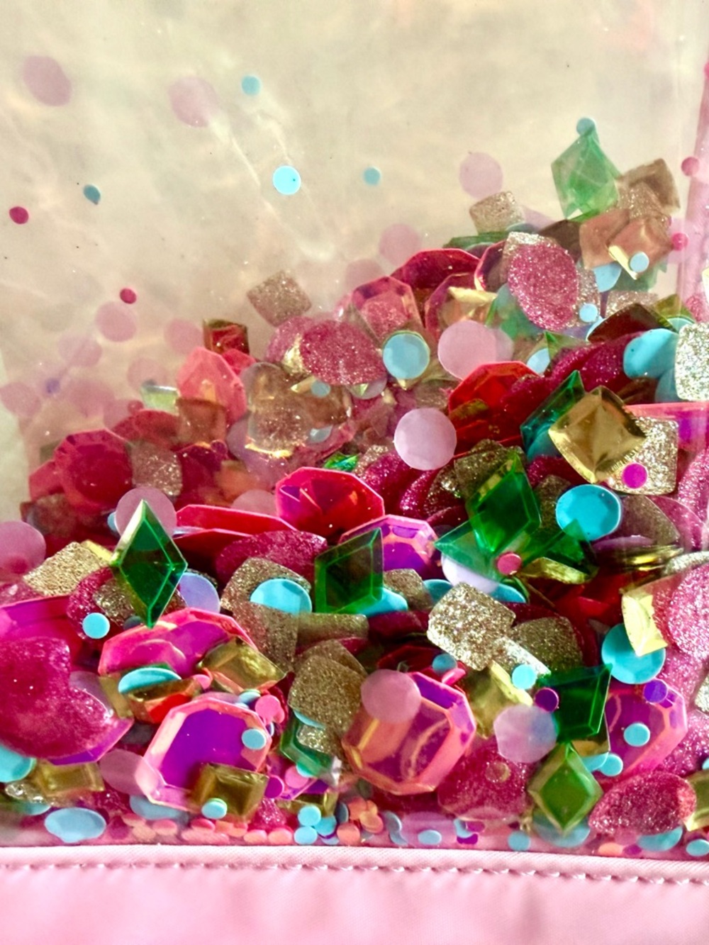 Packed Party Pink Clear Sequin Beach Pool Bag - Women's Beach & Everyday Tote - Picture 11 of 17